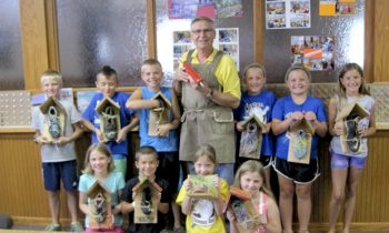 Bird houses at Slayton Library