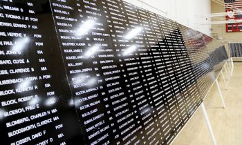 Korean POW/MIA Traveling Memorial Wall viewed by students